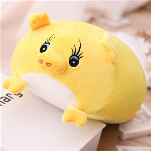 Cochon jaune en peluche xxl