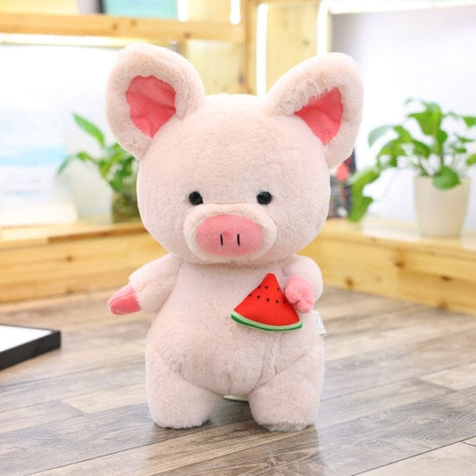 Cochon Peluche Géante - Pompom™ 28 cm / Fruit Rose