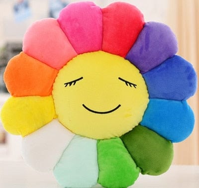 Coussin en peluche fleur de printemps souriante xxl