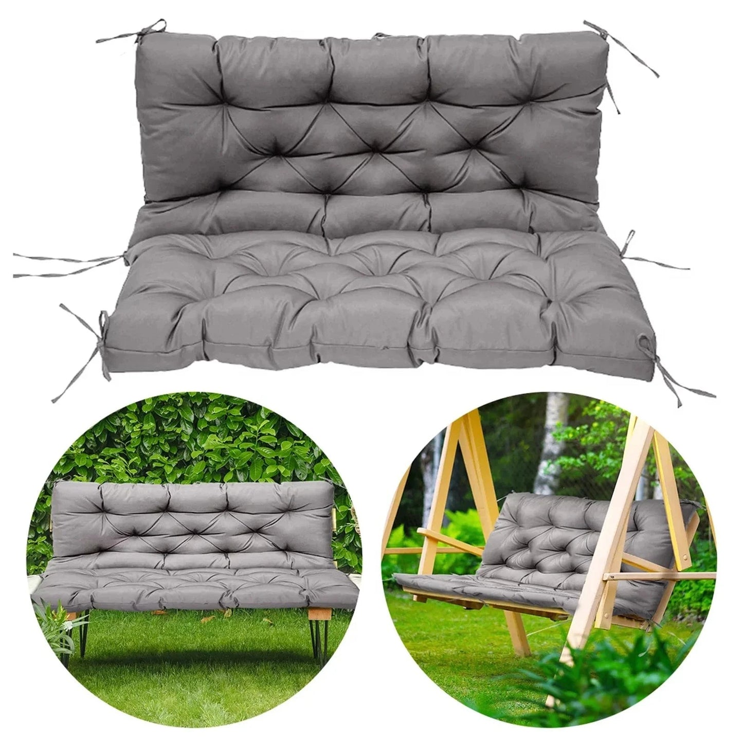 Coussin imperméable pour balançoire extérieure – 3 tailles, 8 attaches