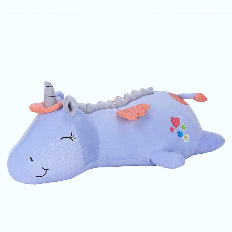Doudou géant en licorne bleue Licorne bleue / 100 CM