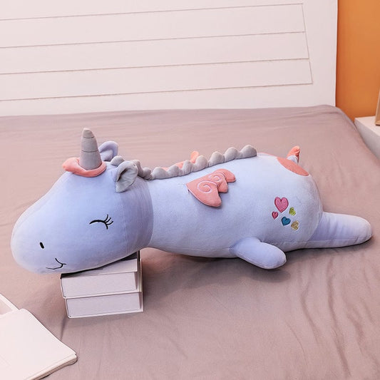 Doudou géant en licorne bleue Licorne bleue / 100 CM