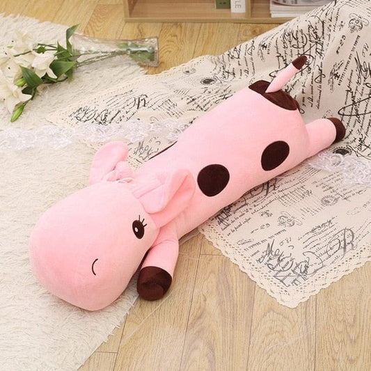 Doudou rose girafe aux yeux mignons