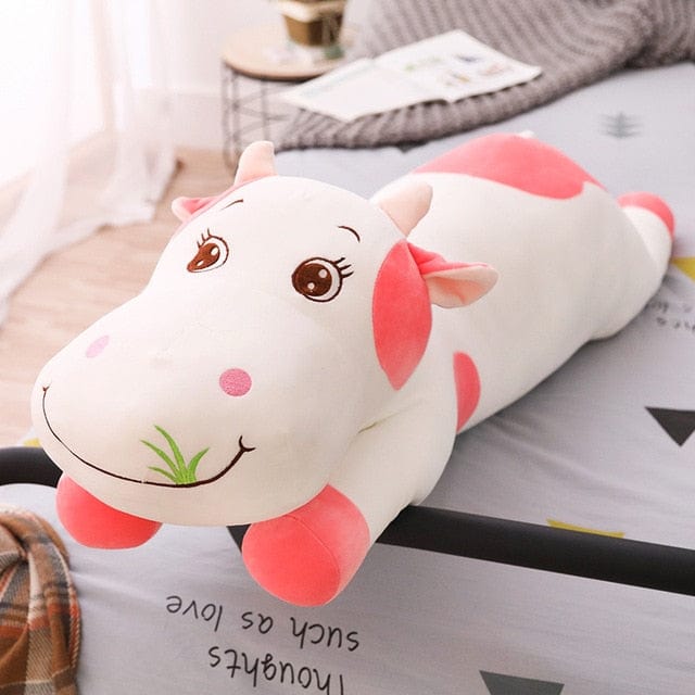 Doudou rose sympathique en forme de vache