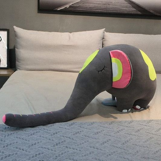 Élphant gris en peluche xxl doux et câlin