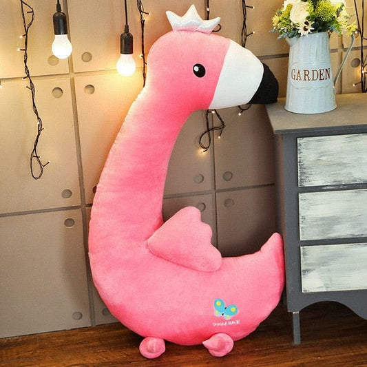 Énorme animal en peluche flamant rose