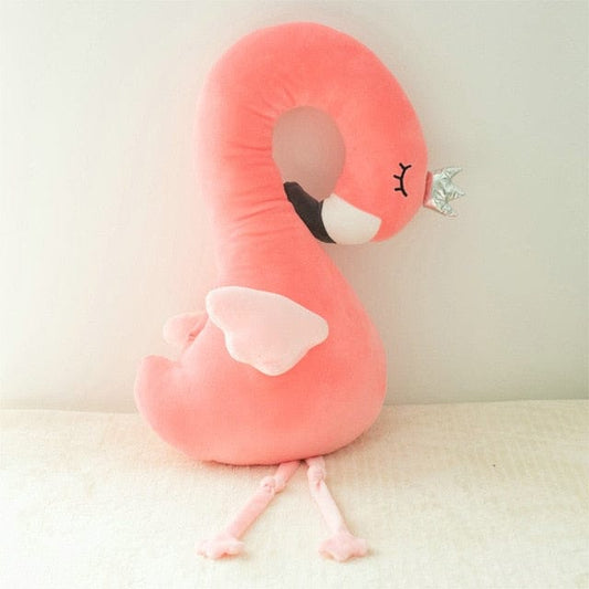 Flamant rose en peluche mignon et câlin