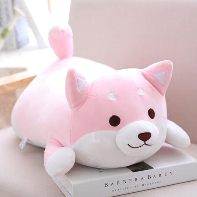 Grand chien peluche rose mignon