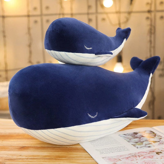 Grande Peluche Baleine Bleu