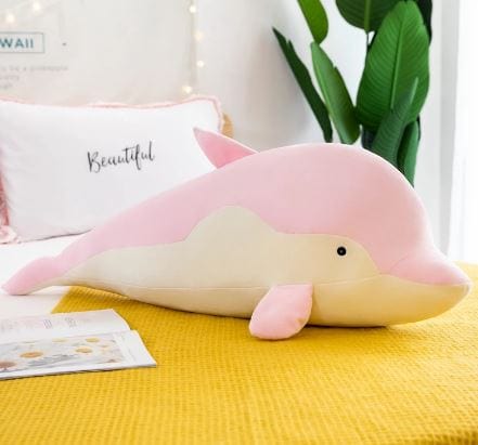 Grande peluche dauphin doudou Dauphin rose / 70 cm