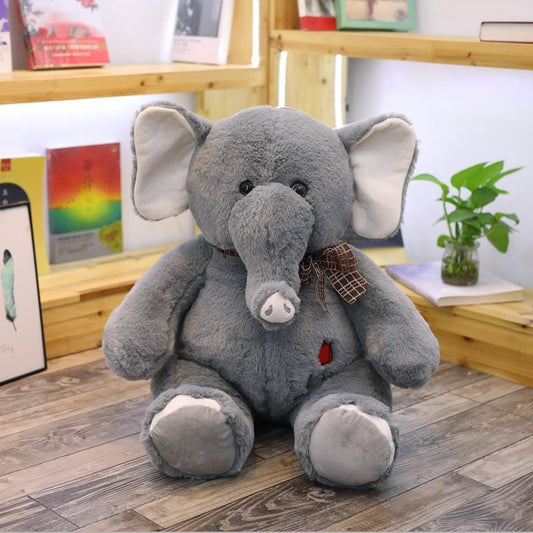 Grande peluche doudou éléphant gris