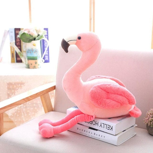 Grande peluche flamant rose au pelage ultra-doux