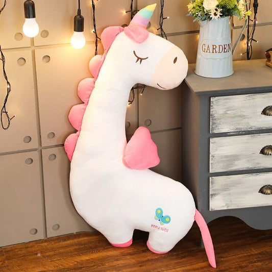 Grande peluche licorne blanche