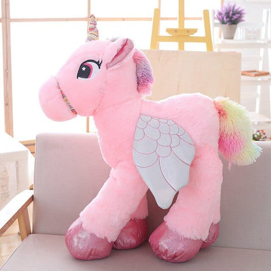 Grande Peluche Licorne Rose - Solara™ 60 cm