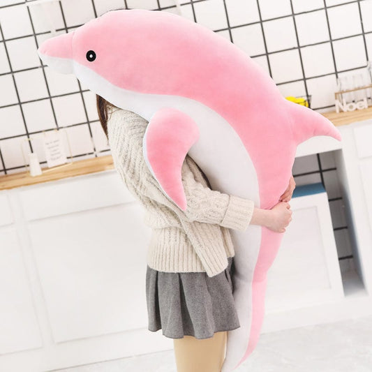 Gros doudou en forme de dauphin pour fille