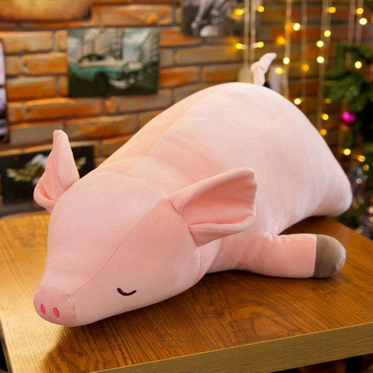 Grosse peluche cochon ultra moelleuse