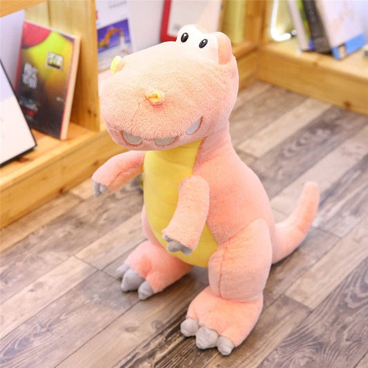 Grosse peluche Dinosaure rose toute douce et tendre