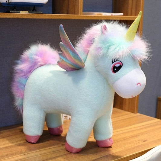 Grosse peluche licorne amoureuse des câlins