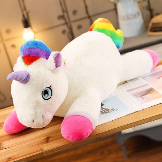 Grosse peluche magique licorne acr-en-ciel