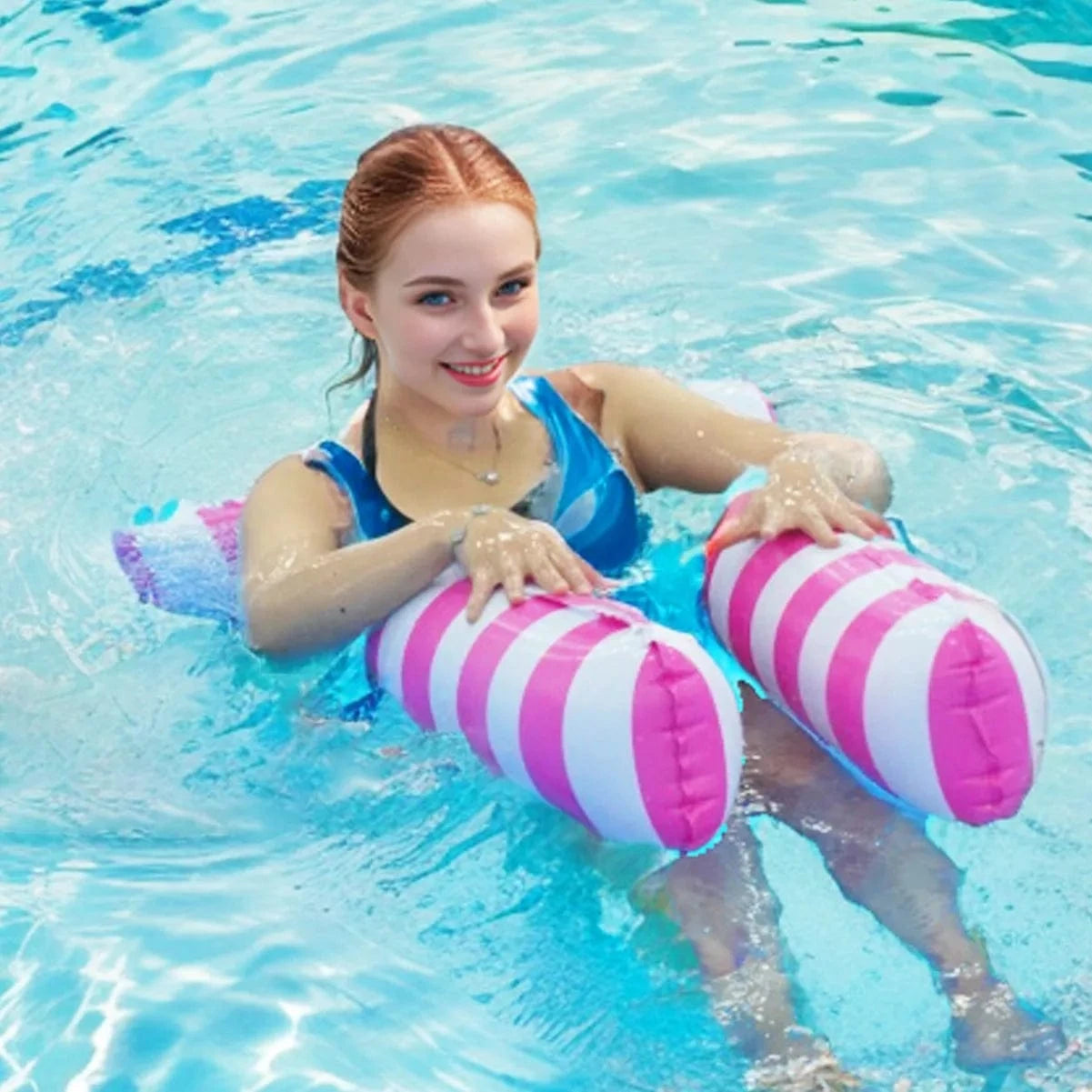 Hamac d’eau gonflable 130 × 122 cm – Matelas piscine été