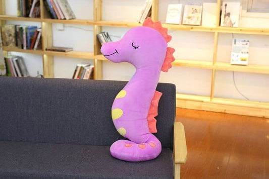Hippocampe en peluche géante doux et souriant