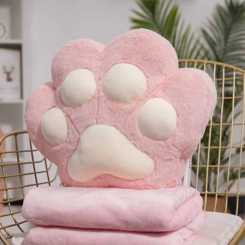 La patte de chat - peluche réchauffe main Rose / Blanc