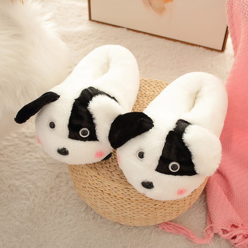 Le chien au poil doux - chausson en peluche