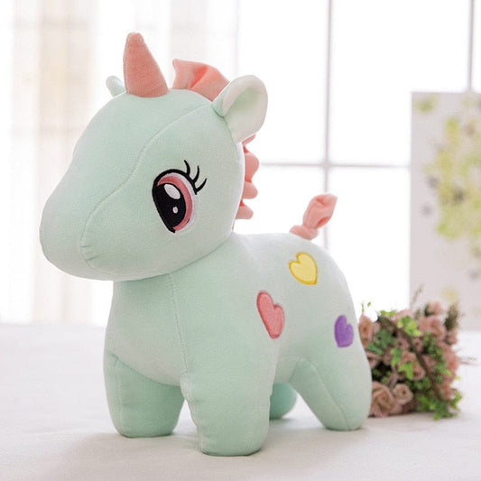 Licorne En Peluche Bleu Vert - Daisy™ 35 cm