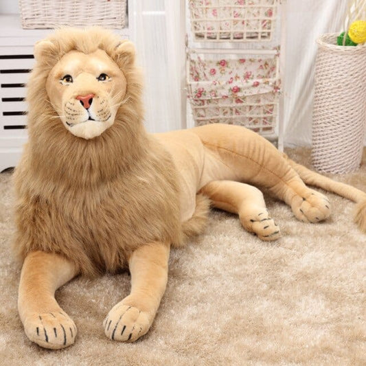 Lion en peluche à la longue crinière douce