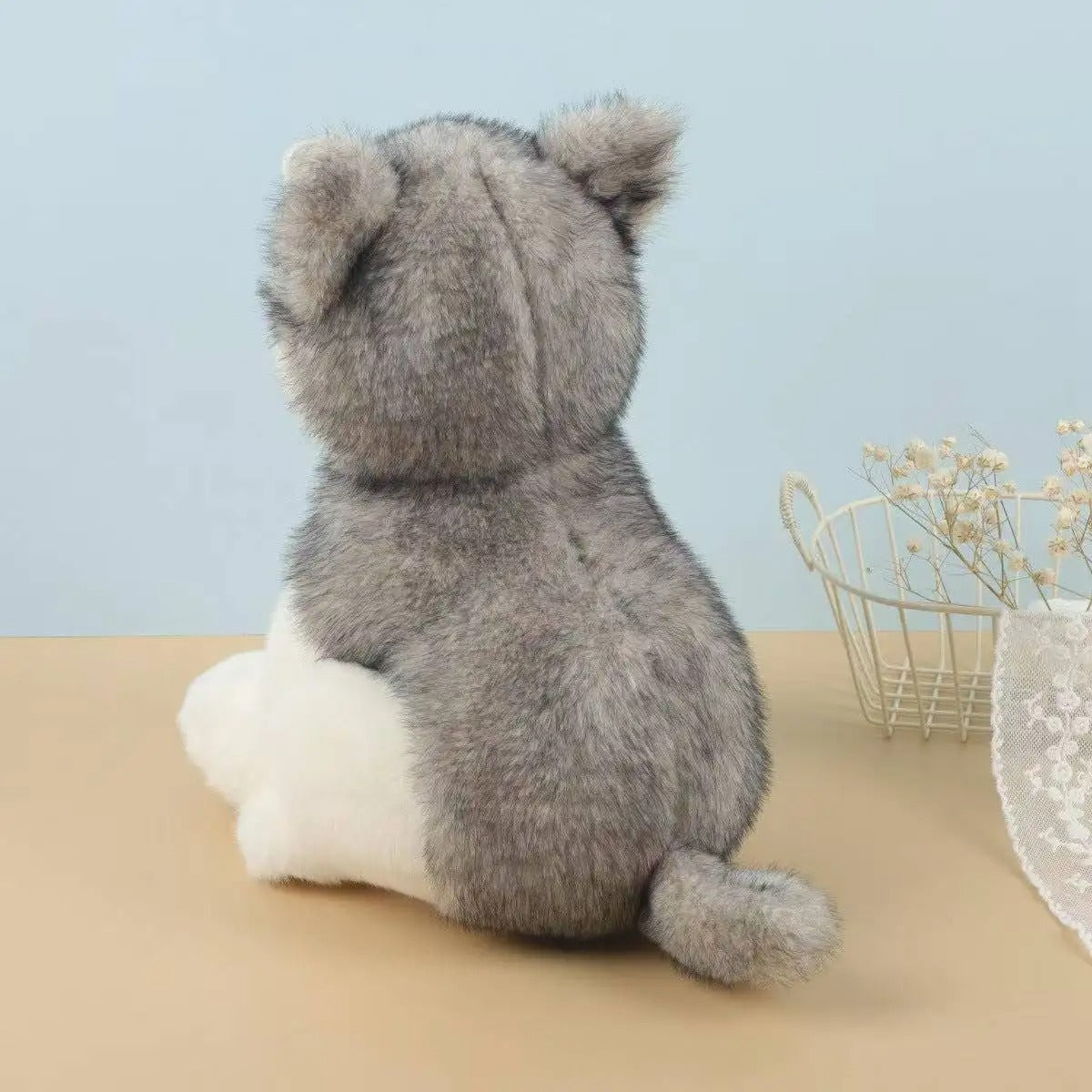 Peluche loup petit gris et doux