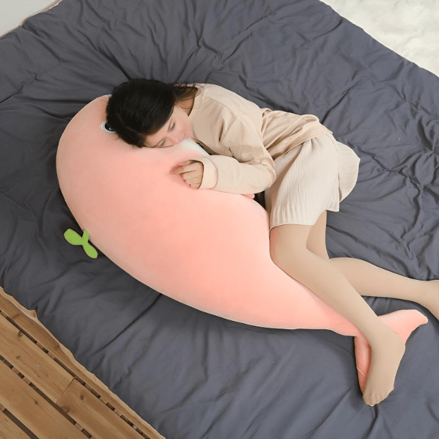 Mascotte peluche géante rose baleine exploratrice