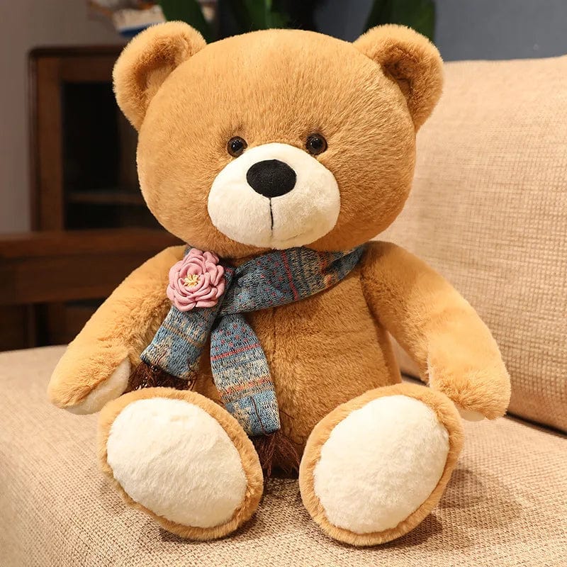 Ours en peluche géant brun avec son écharpe