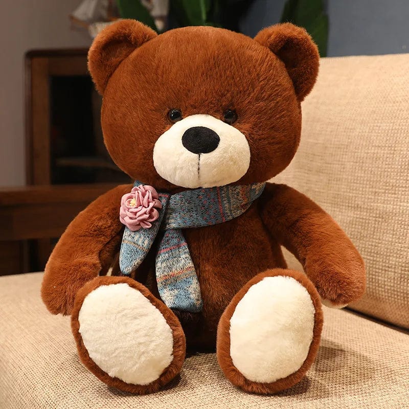 Ours en peluche géant brun avec son écharpe
