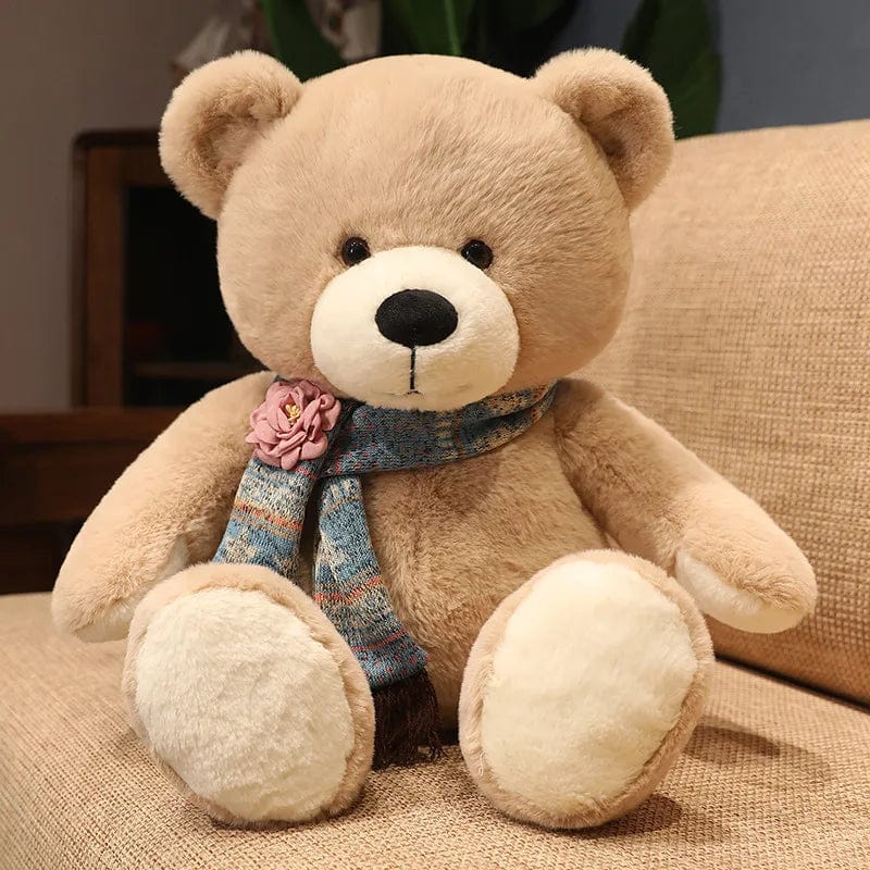 Ours en peluche géant brun avec son écharpe