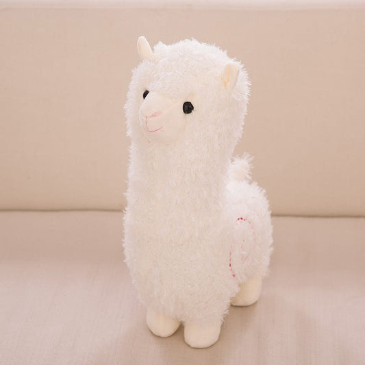 Peluche alpaga à la laine super douce Alpaga blanc / 65 CM