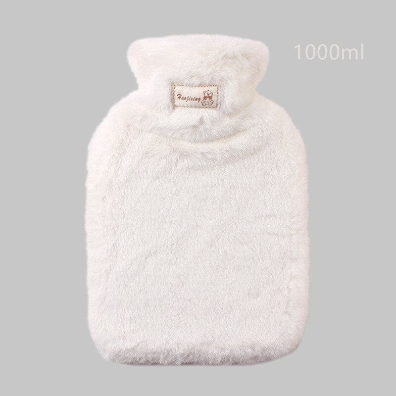 Peluche bouillotte à fourrure Blanc / 1 Litre