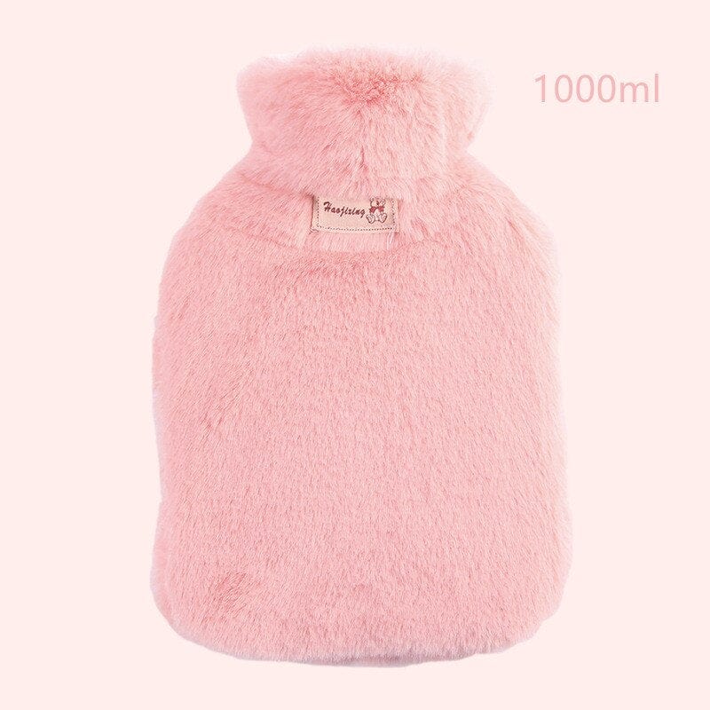 Peluche bouillotte à fourrure Rose / 1 Litre