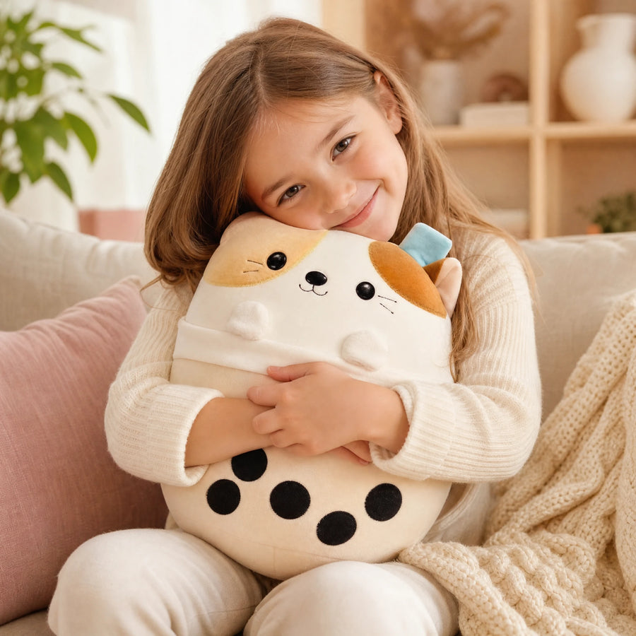 Peluche Chat Bubble Tea Ronde et Moelleuse - Utilisation du produit