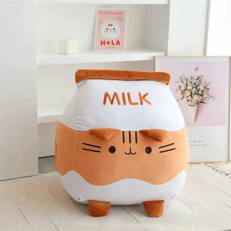 Peluche chat squishmallow brique de lait chocolat 22cm