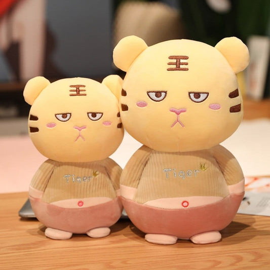 Peluche Chat Tigré Marron - Litchi™ 24 cm