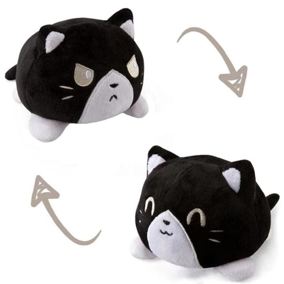 Peluche chats réversible coloré Noir/Blanc