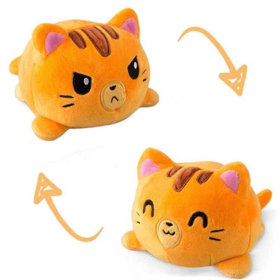 Peluche chats réversible coloré Orange
