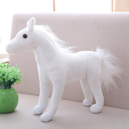 Peluche Cheval Blanc - Flocon™ 30 cm