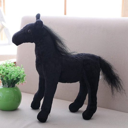 Peluche Cheval Noir - Brio™ 30 cm