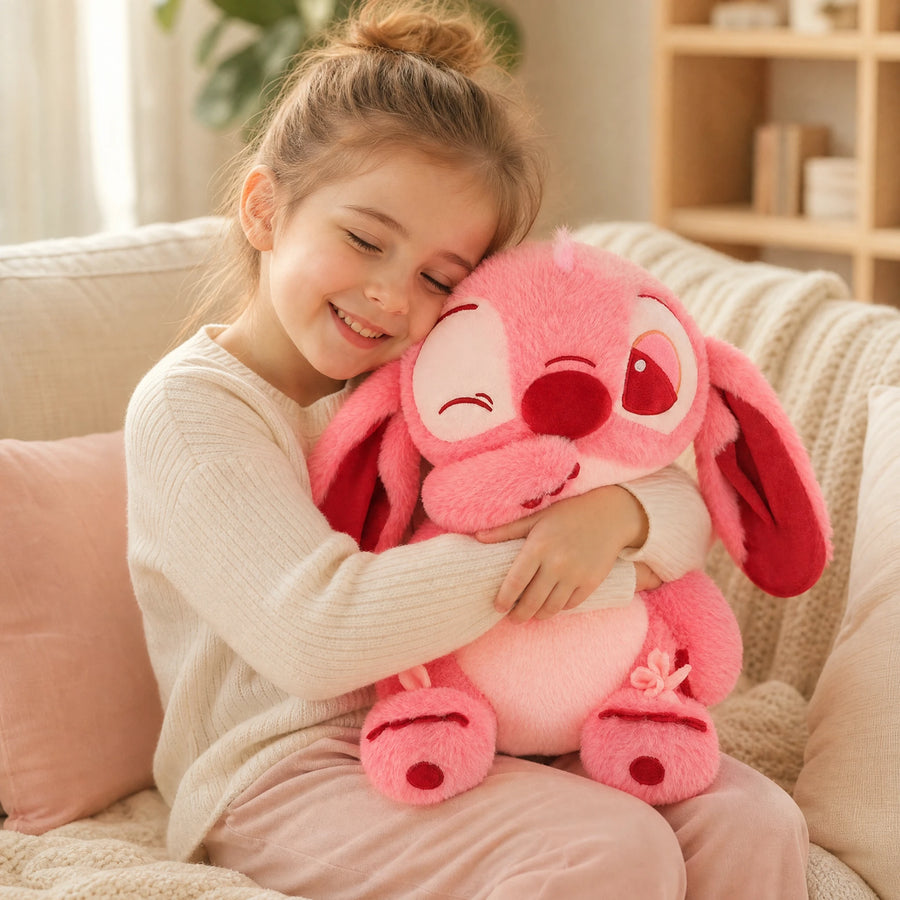 Peluche chien rose à grandes oreilles et clin d'œil - Utilisation du produit