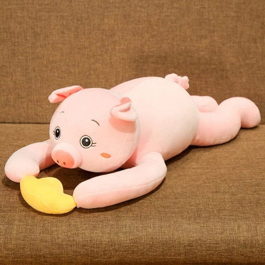 Peluche cochon fan de câlins