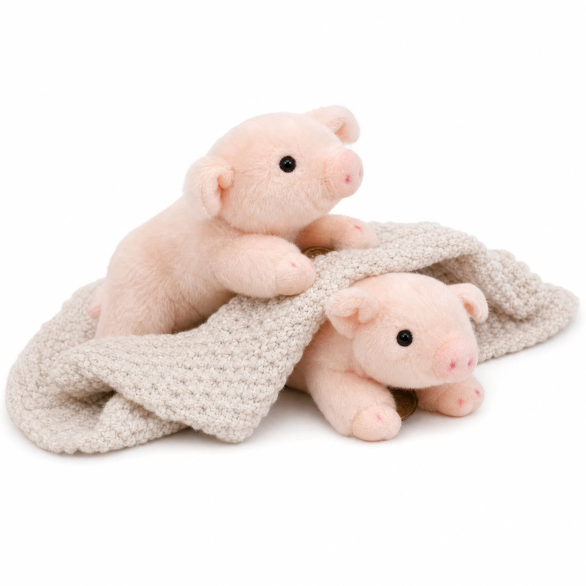 Peluche Cochon Rose Ultra Réaliste et Douce - Fond blanc