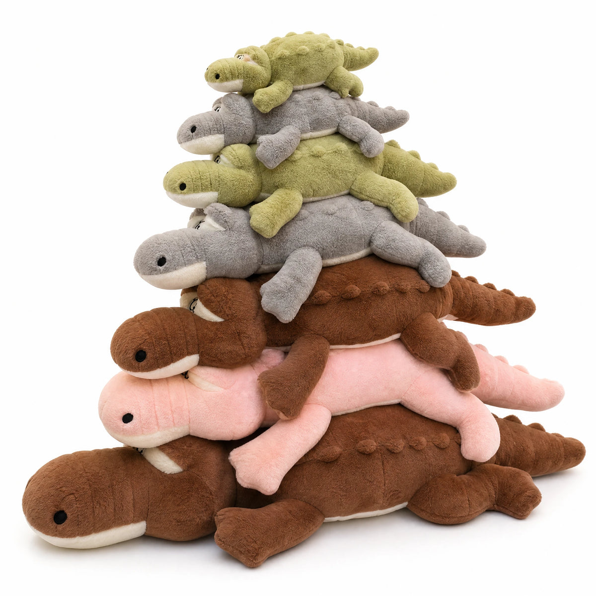 Peluche Crocodile Géante aux Yeux Expressifs - Fond blanc