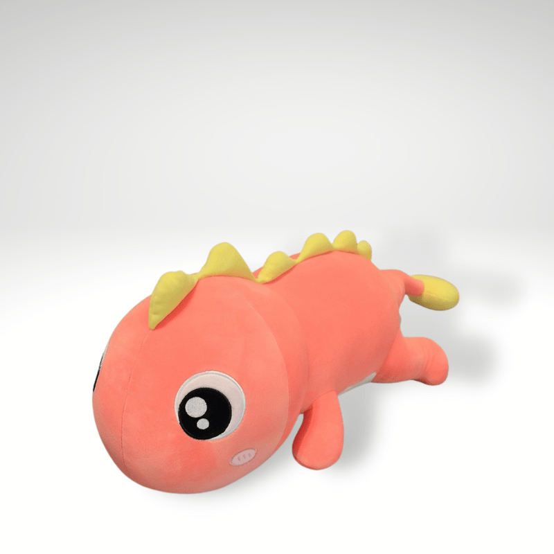 Peluche dinosaure kawaii aux gros yeux 80cm / Rose