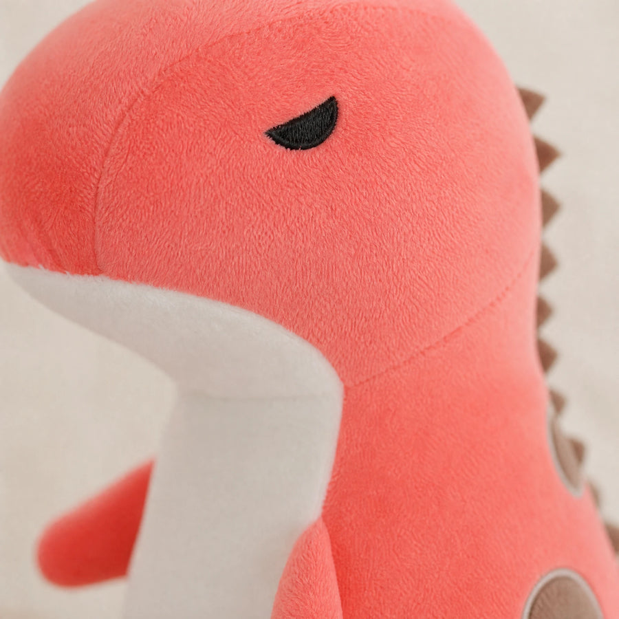 Peluche Dinosaure Rouge T-Rex Corail avec Picots - Détail matière